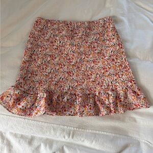 Vibrant Floral Mini Skirt with Ruffle Hem